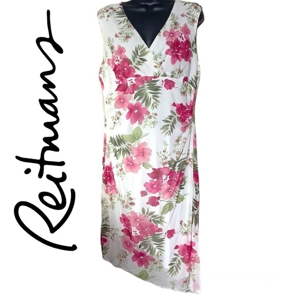 Reitmans oversized floral semi-sheer sleeveless midi dress size 15 - Picture 1 of 10